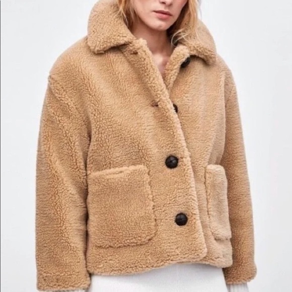Zara - Soft Brown Teddy Coat - Picture 2 of 2